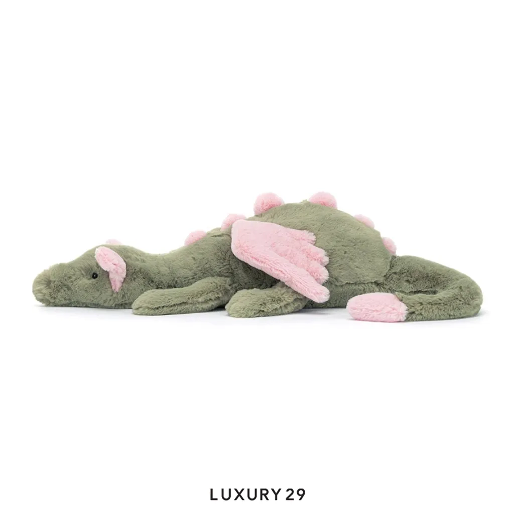 Jellycat Malachy Dragon Plush Doll(Free Size, Green)