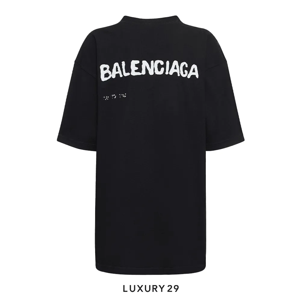 Balenciaga Hand Drawn Balenciaga T-Shirt Large Fit 'Black'(2XS, Black)