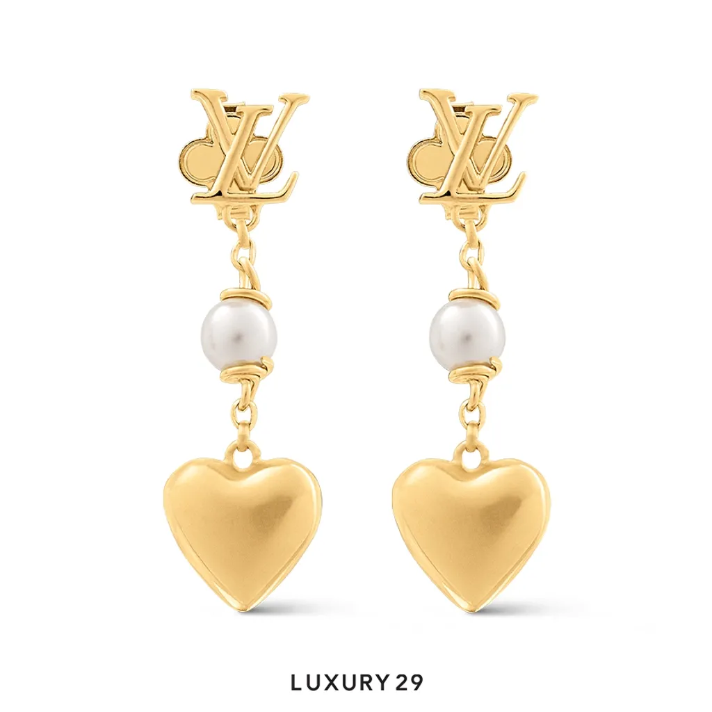 Louis Vuitton LV LV Heart Earrings(Free Size, Gold)