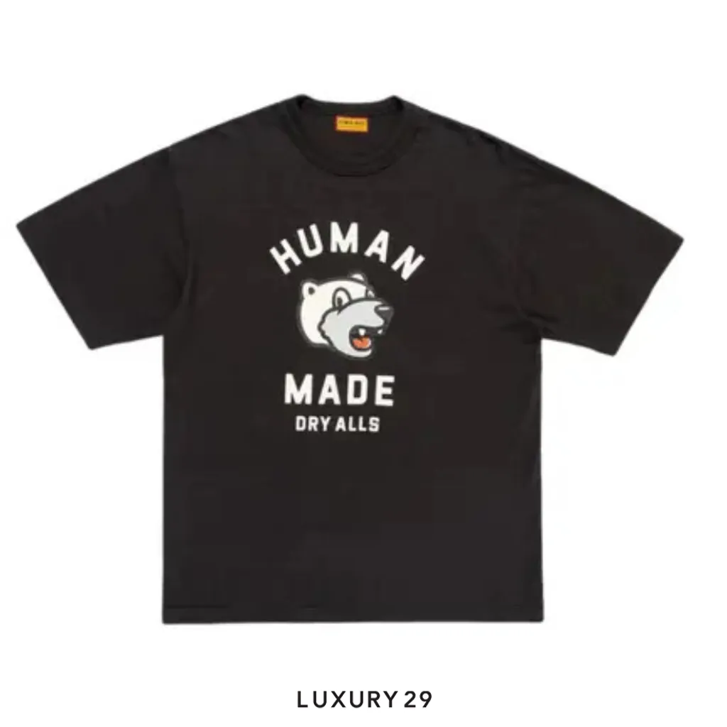 Human Made Graphic Polar Bear Head T-shirt Black(L, Black)