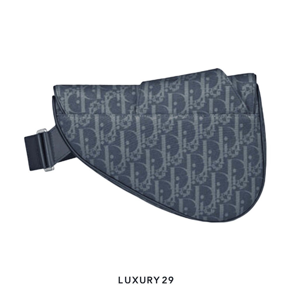 Dior TEARS Saddle Bag Blue Dior Oblique and Peace Sign Dior Tears Denim(Small, Blue)