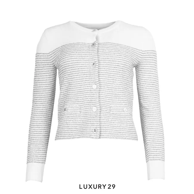 Chanel Striped Knit Cardigan with Buttons - DMC