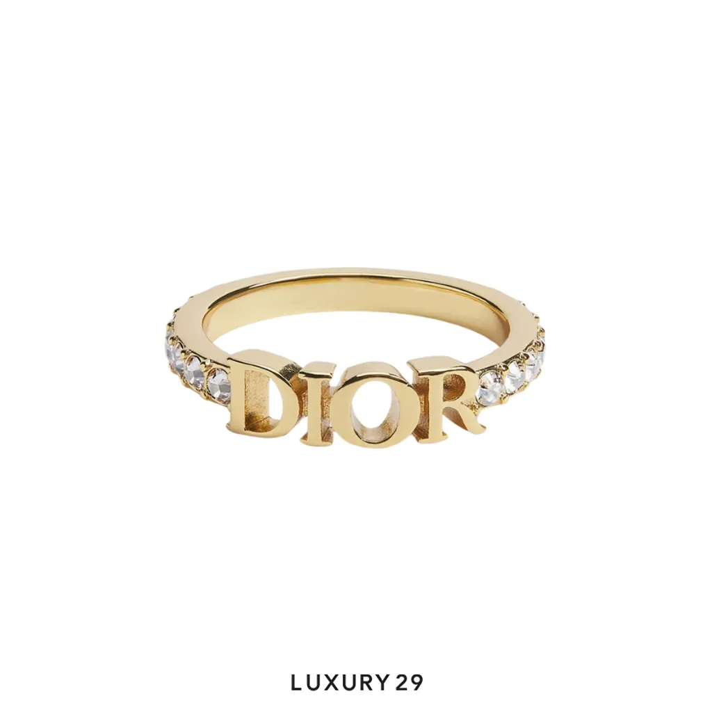 Dior evolution Ring Gold-Finish Metal and Sparkling Crystals(XS, Gold)