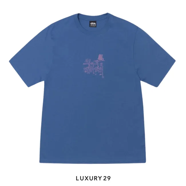 STUSSY IN BLOOM TEE BLUE