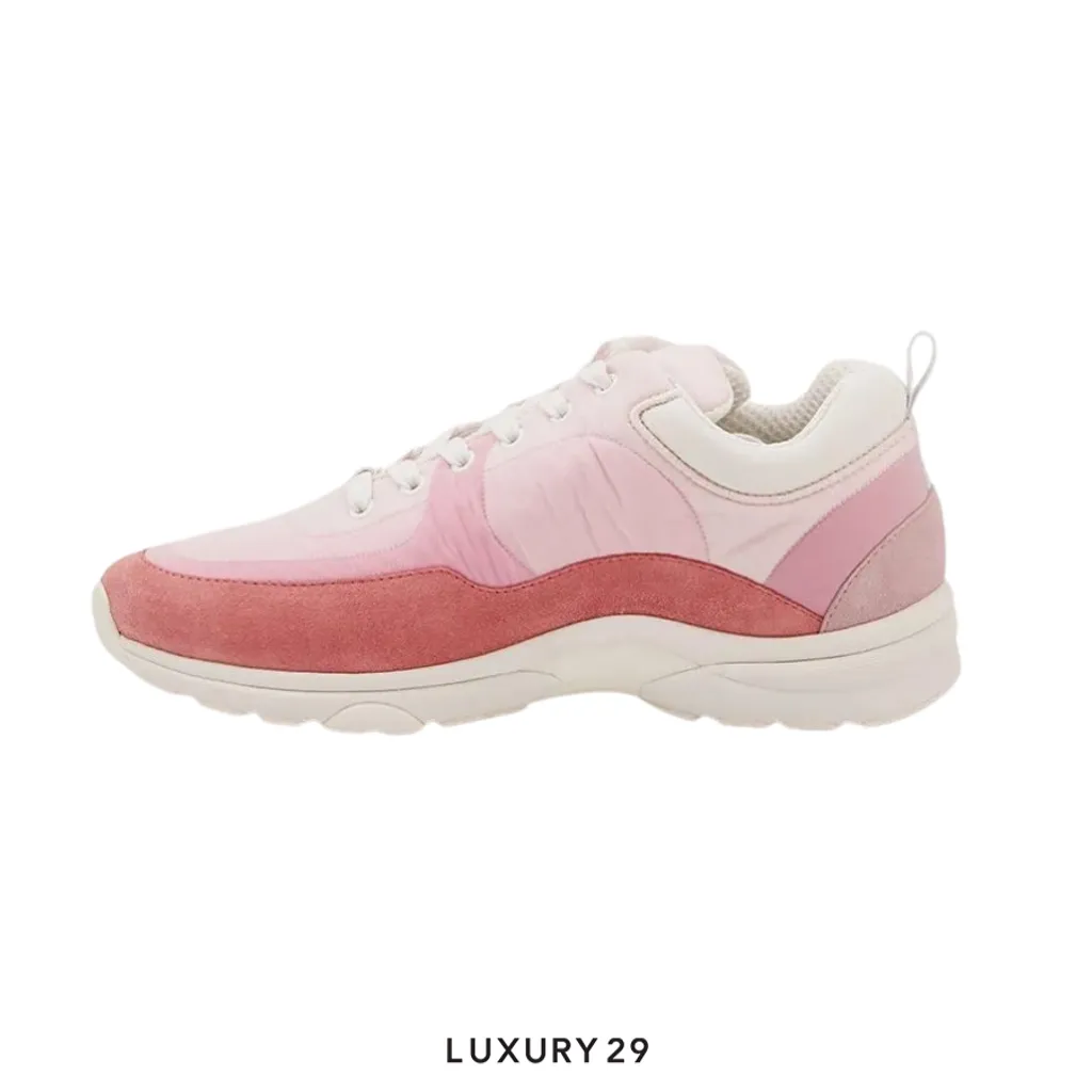 Chanel Trainers Fabric & Suede Calfskin Pale Pink(39.5, Pink)