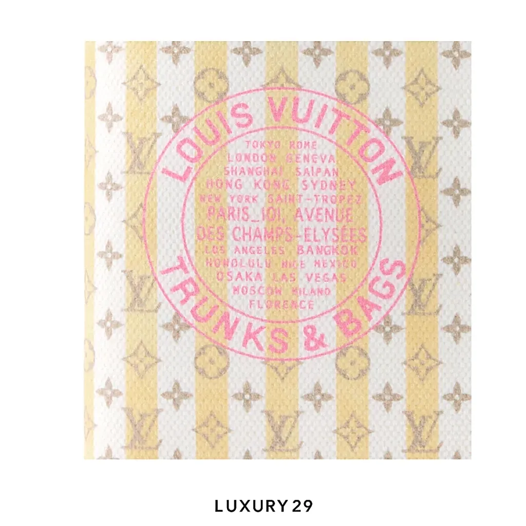 Louis Vuitton LV Passport Cover Banana Yellow with LV Stamp Monogram Canvas(Small, Yellow)