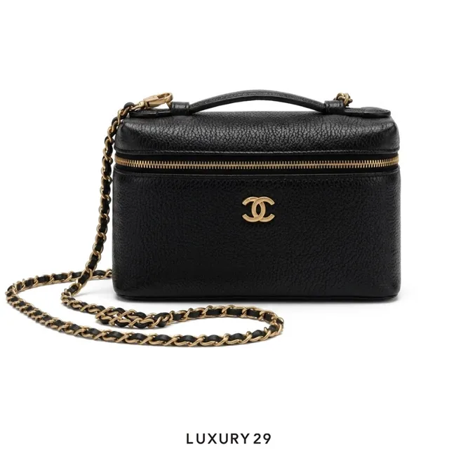 Chanel Metiers d’art 2026 Small Vanity with chain Grained Calfskin & Gold-Tone Metal Black