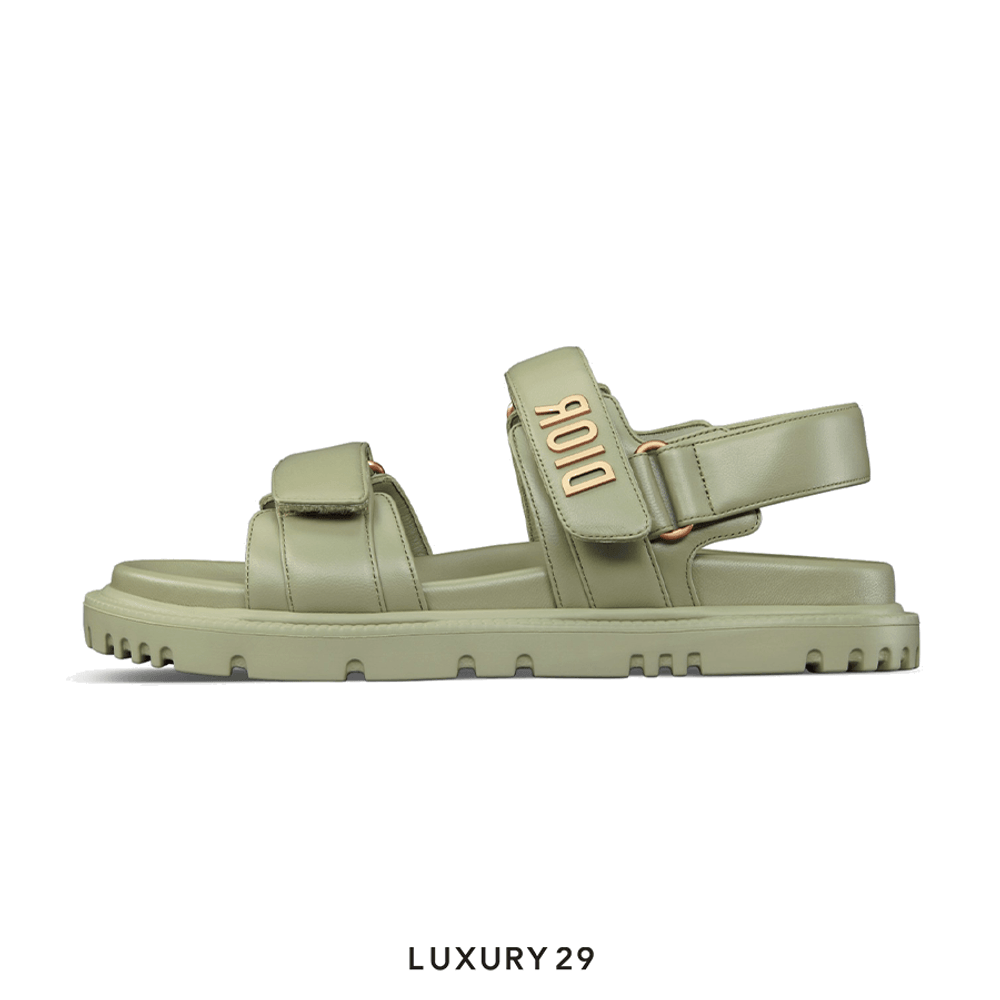 Dioract Sandal Pastel Peyote Green Lambskin(39.5, Green)