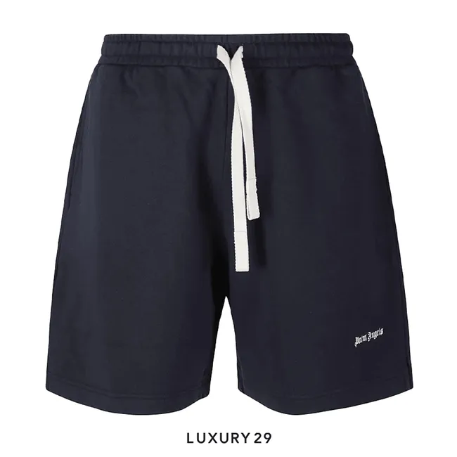Palm Angels Classic Logo Swim Shorts Navy Blue
