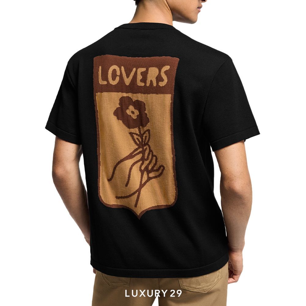 Louis Vuitton LV Graphic Short-Sleeved Crewneck Black(S, Black)