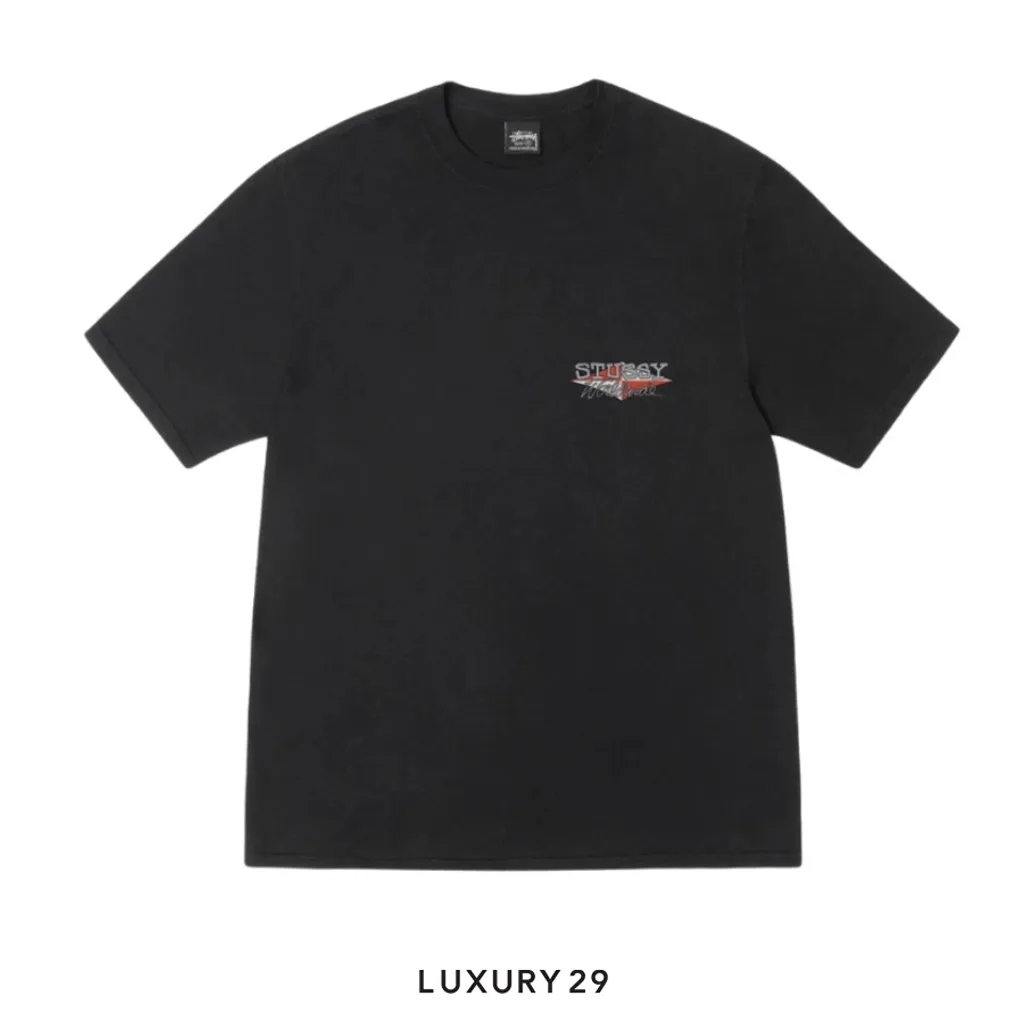 STUSSY WORLDWIDE DIAMOND TEE PIGMENT DYED BLACK(M, Black)
