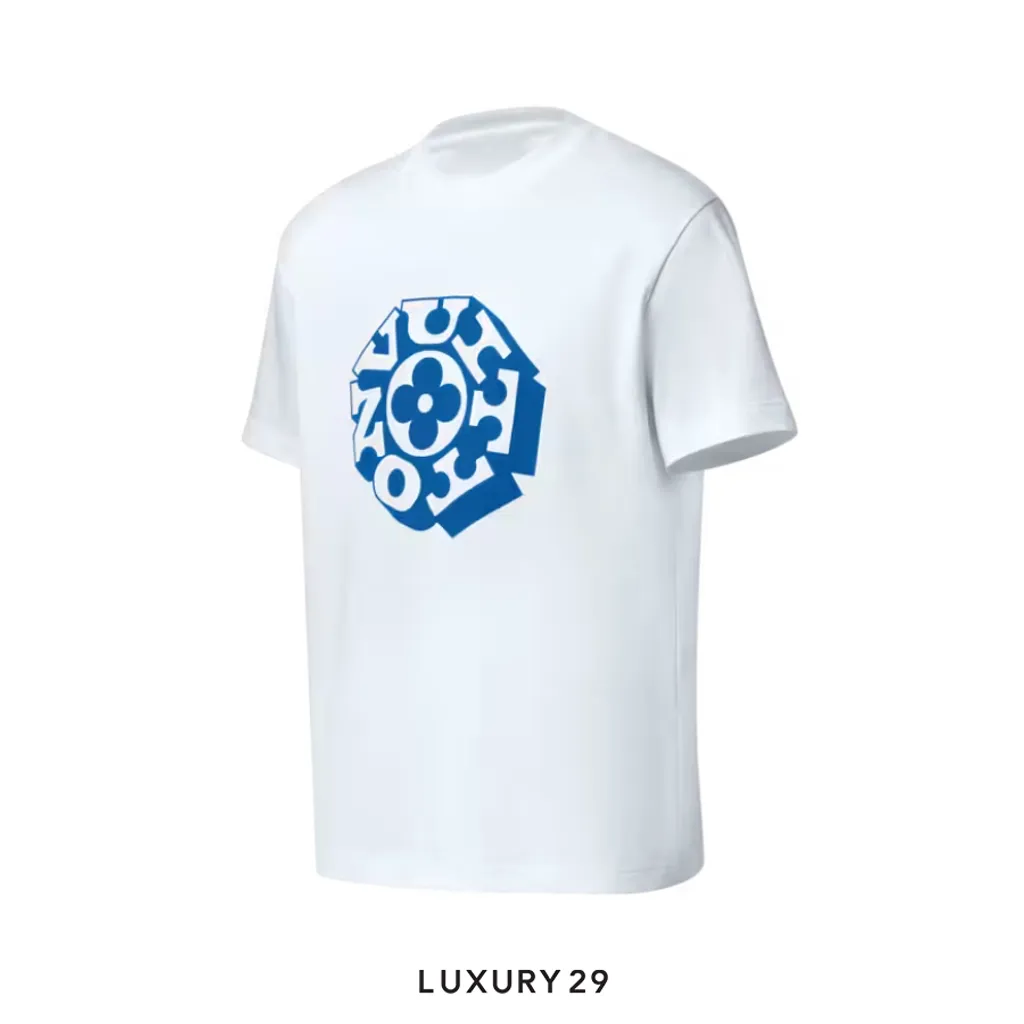 LOUIS VUITTON LV T-shirt with printed logo(L, White)