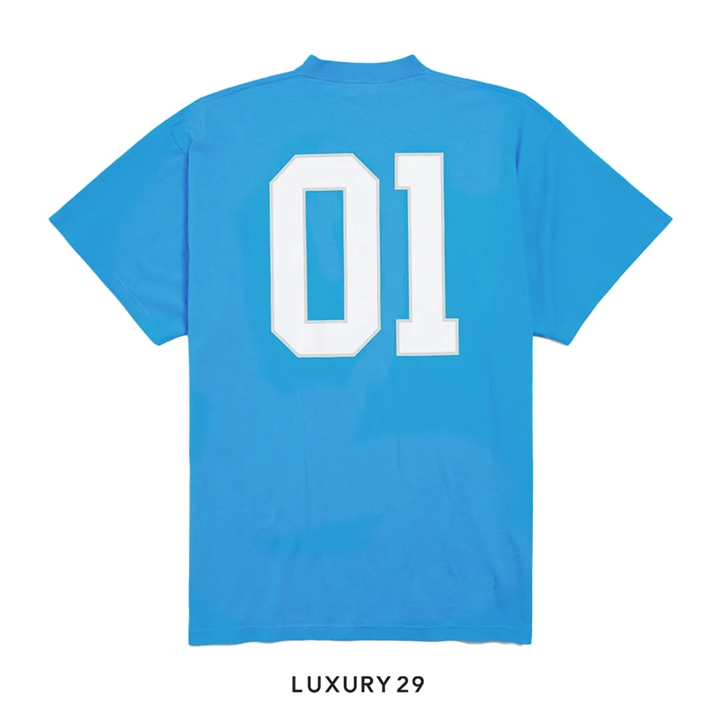 Balenciaga Men's Basketball Series - Oversized T-shirt in Blue(S, Blue)