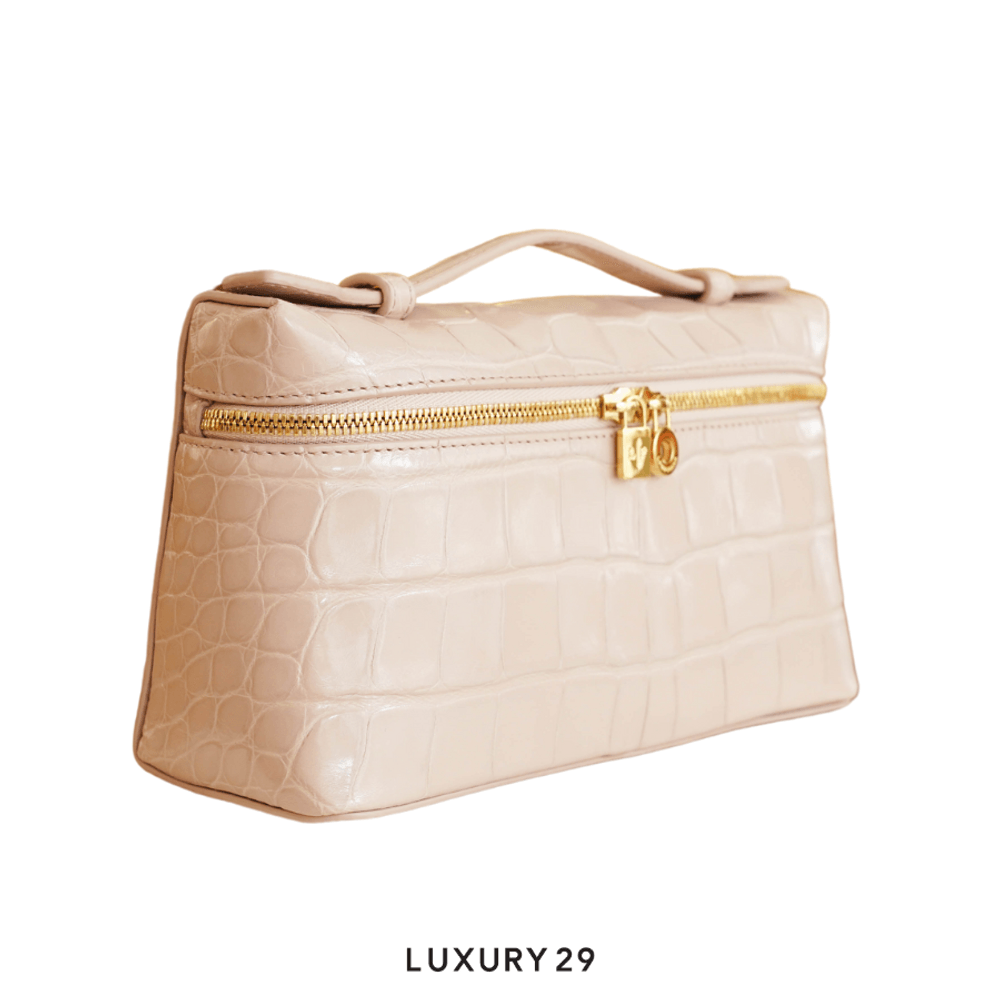 Loro Piana Extra Pocket L19 Glazed Alligator(Small, Neutrals)