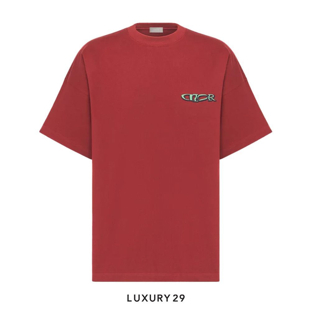 DIOR AND LEWIS HAMILTON T-Shirt Cotton Jersey Red(XL, Red)
