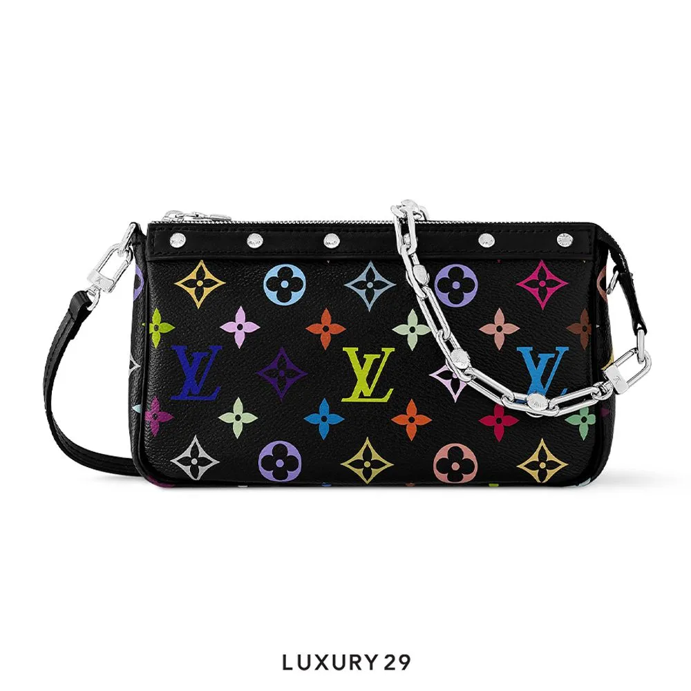 Louis Vuitton LV x TM Pochette Accessoires Multicolore Noir(Small, Black)
