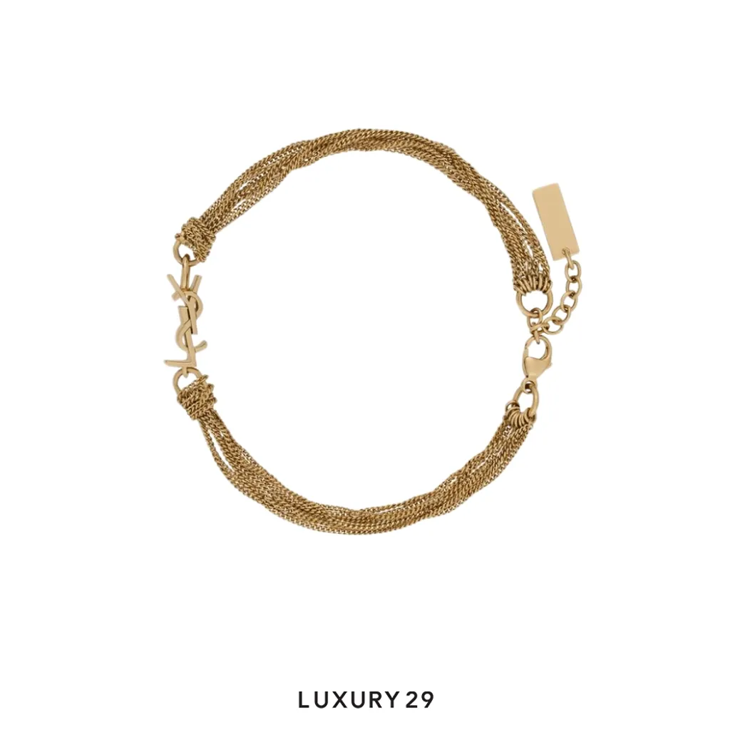 YSL Saint Laurent The Cassandre tassel bracelet in metal(Free Size, Gold)