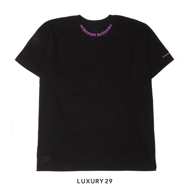 Chrome Hearts Neck Logo T-Shirt Black / Purple