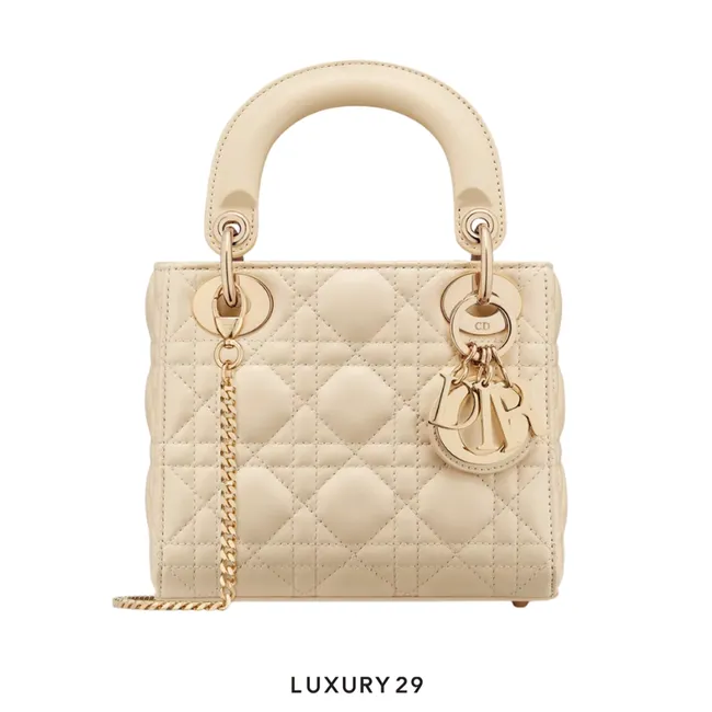 Dior Mini Lady Dior My ABCDior Bag  Cannage Desert Taupe