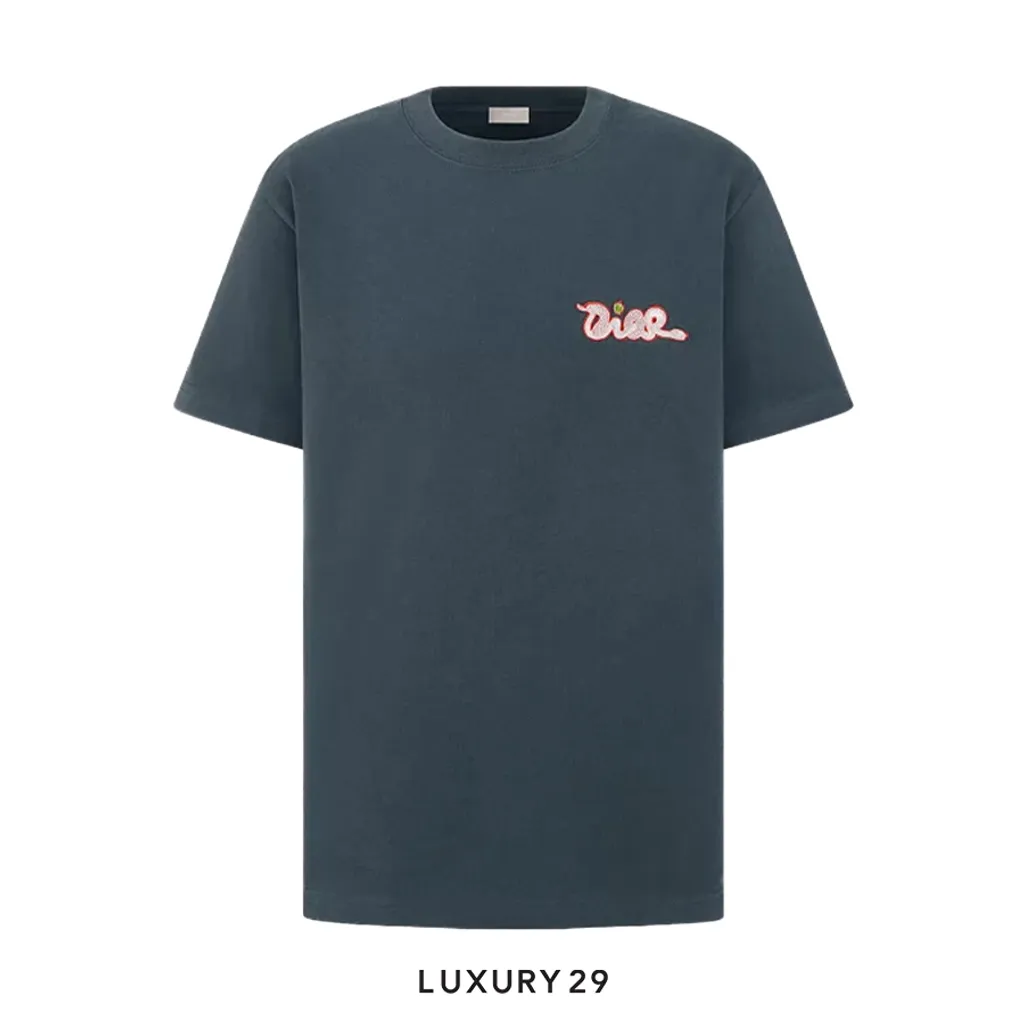 Dior x Kaws Cotton Jersey T-Shirt Blue(S, Blue)