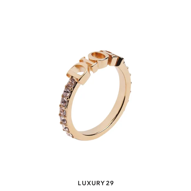 Dior evolution Ring Pink-Finish Metal and Silver-Tone Crystals