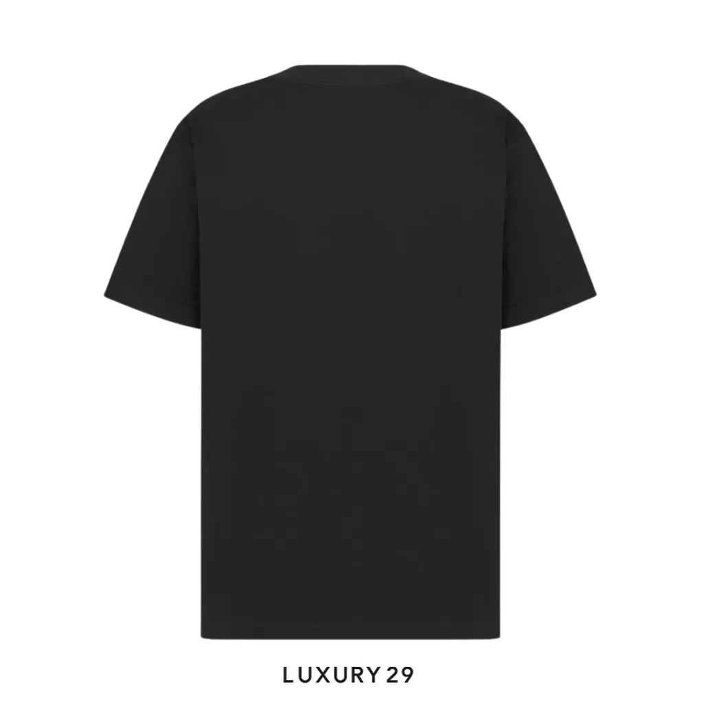 Dior Mountain T-Shirt Relaxed Fit Black Cotton Jersey(S, Black)