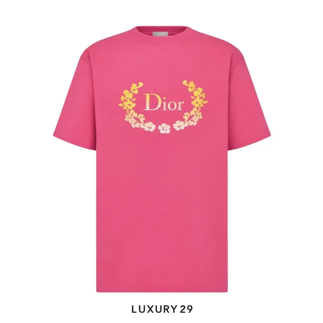 Dior Relaxed Fit T-Shirt Pink Cotton Jersey
