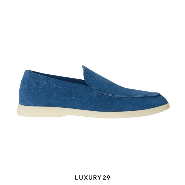 Loro Piana Summer Walk Loafer Suede Cobalt Ink