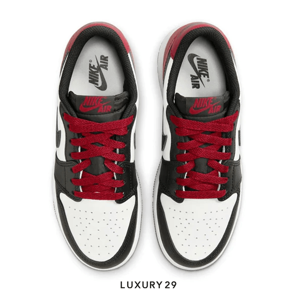 Nike Jordan 1 Retro Low OG Black Toe (2023) (GS)(M)(36.5, Red)