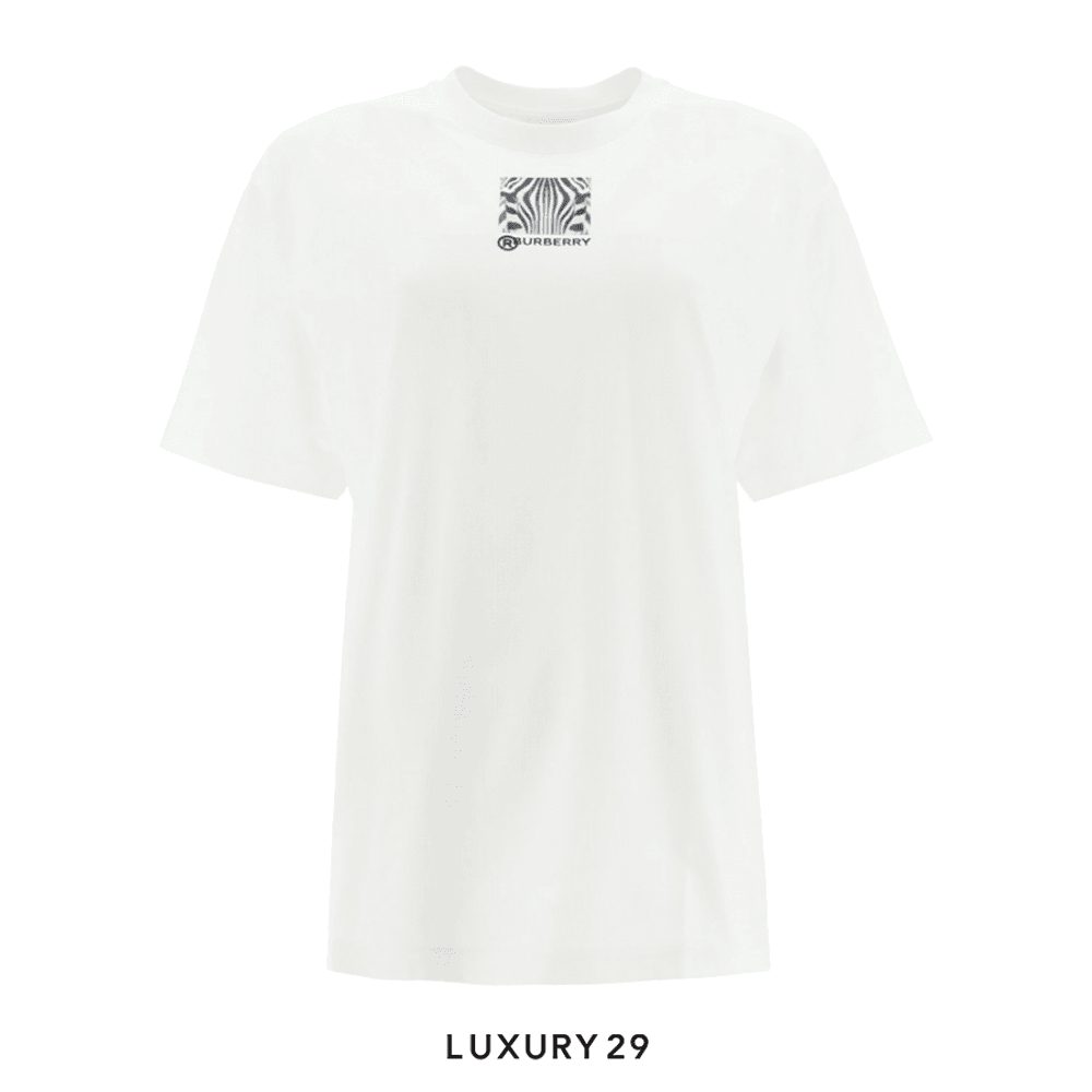 Burberry White Zebra Eyes T-Shirt
