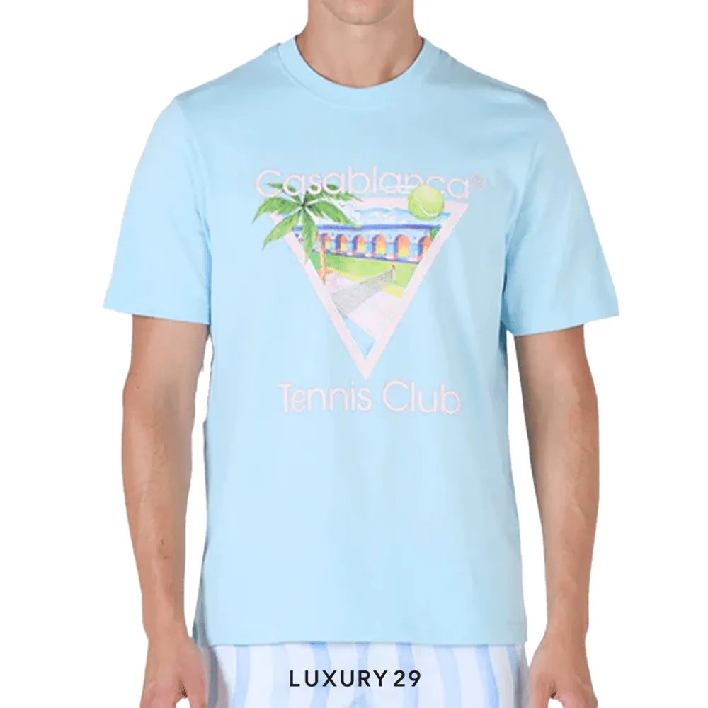 Casablanca Tennis Club Icon T-Shirt pale blue(XL, Blue)