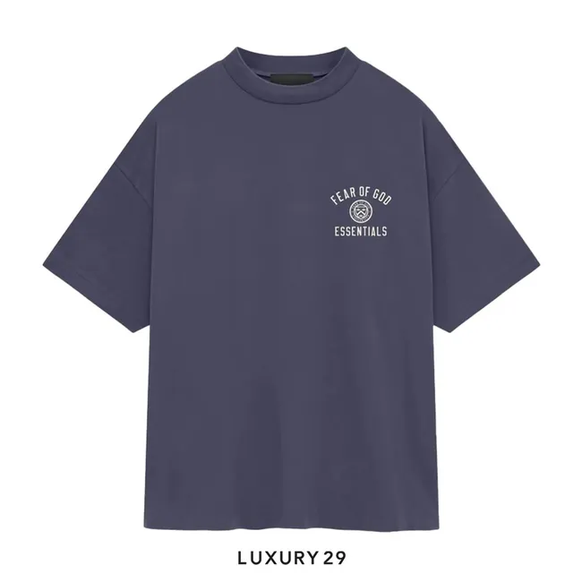 ESSENTIALS FEAR OF GOD jersey crew-neck T-shirt Marine