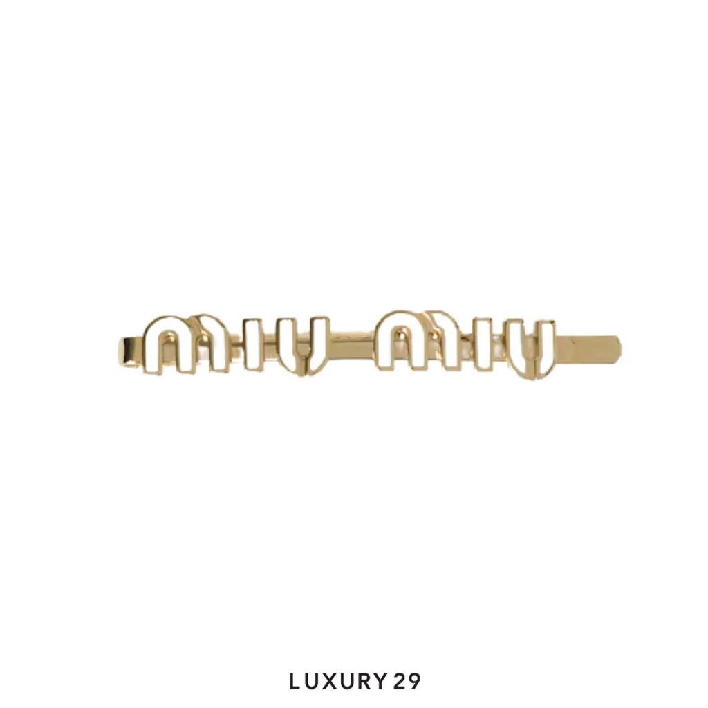 Miu Miu Metal hair clip with coating White(Free Size, White)