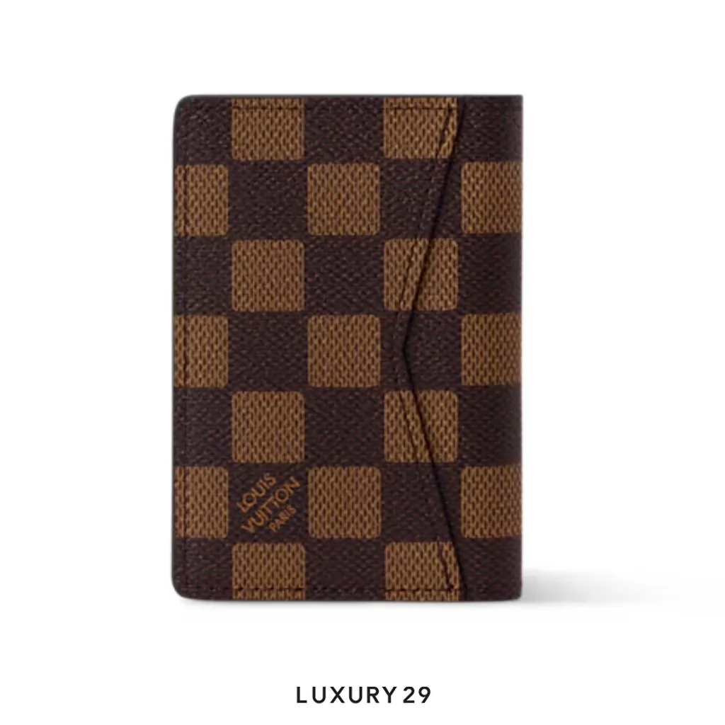 Louis Vuitton LV Pocket Organizer Wallet Damier Phriendship Canvas Brown(Small, Brown)