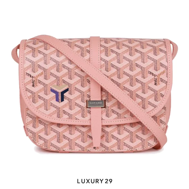 Goyard Belvedere PM Bag Rose Pink Goyardine Palladium Hardware