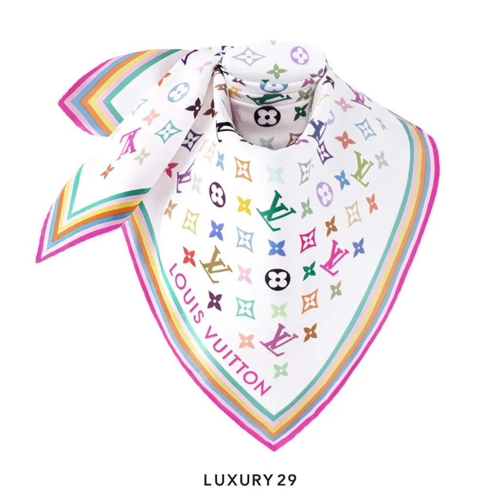 Louis Vuitton LV x x TM - Monogram Multicolor Square Fabric 90(Free Size, Multicolour)