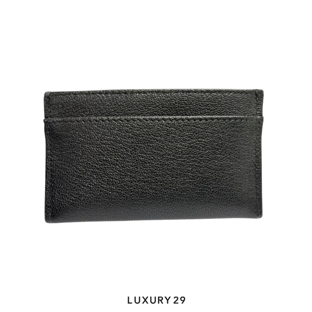 Chanel CC LOGO Card holder Grained goatskin leather and gold-tone metal Black(Small, Black)