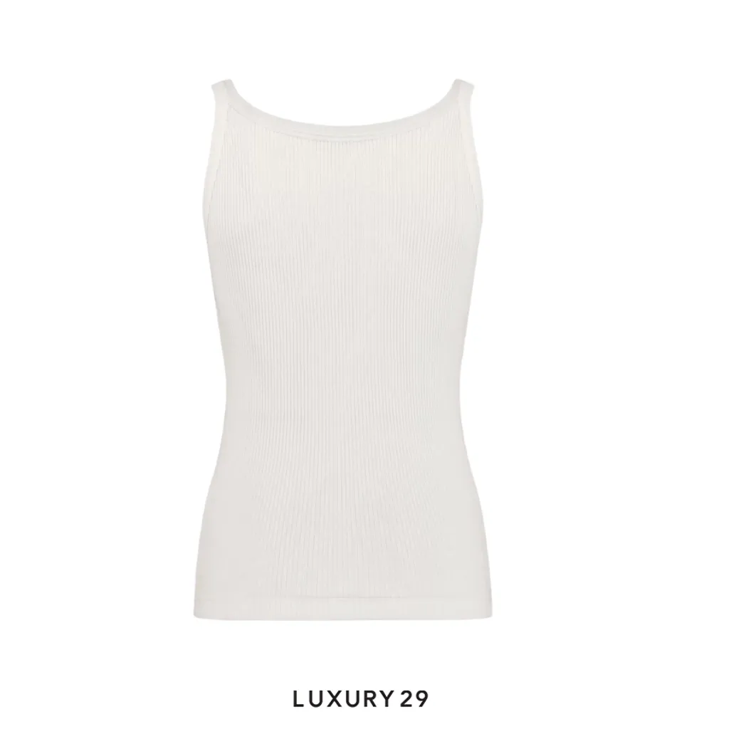 Dior Tank Top Ribbed Cotton Jersey White(XS, White)