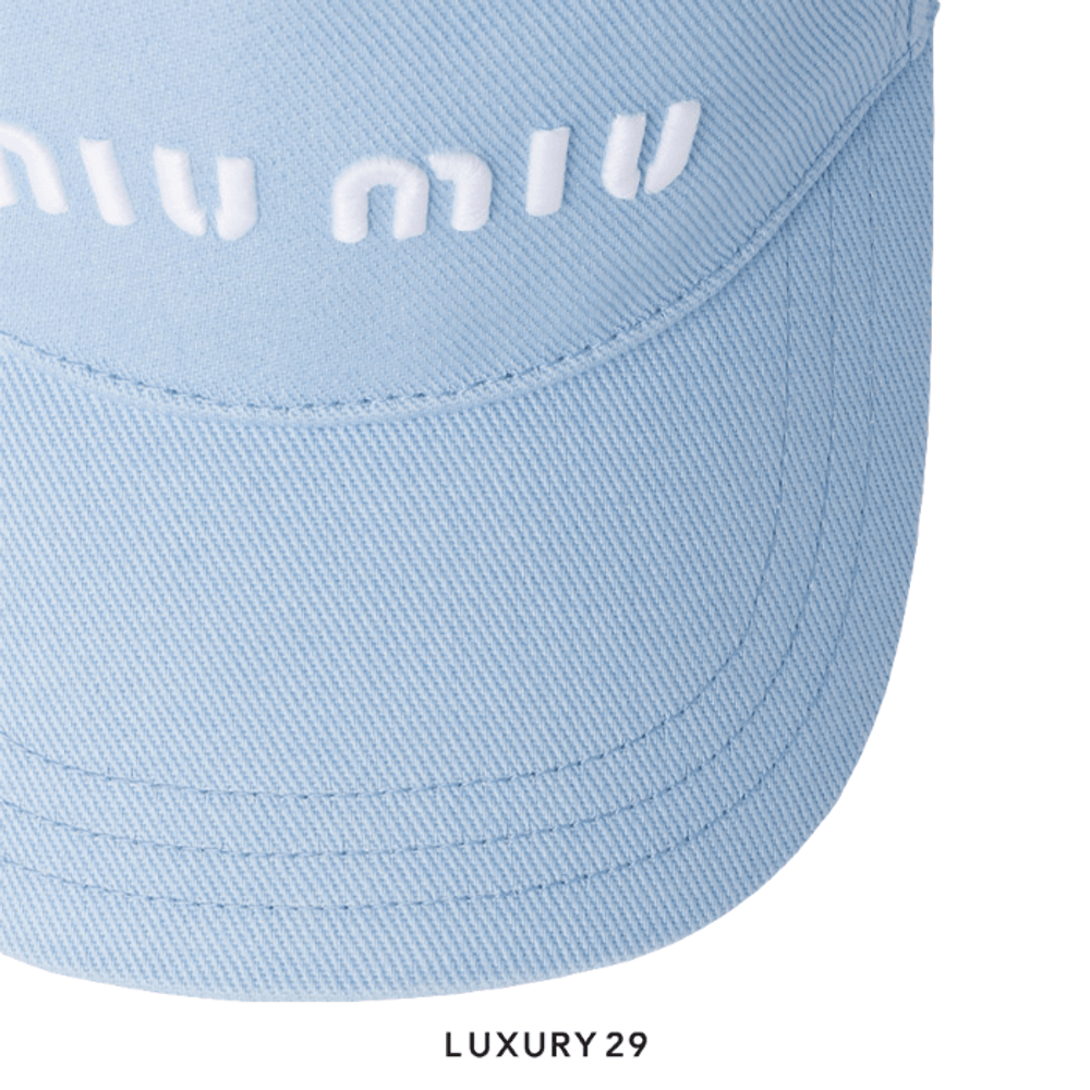 Miu Miu Drill baseball cap Sky Blue/White