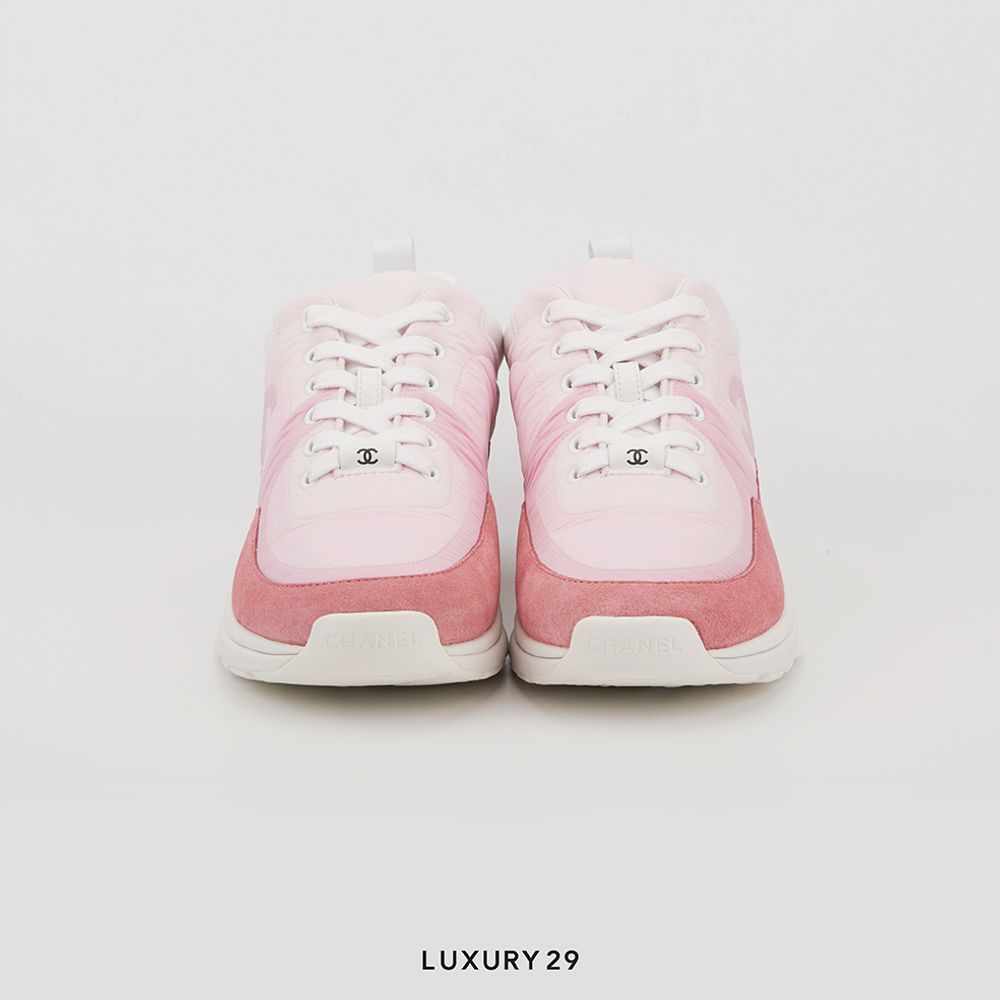 Chanel Trainers Fabric & Suede Calfskin Pale Pink(39.5, Pink)