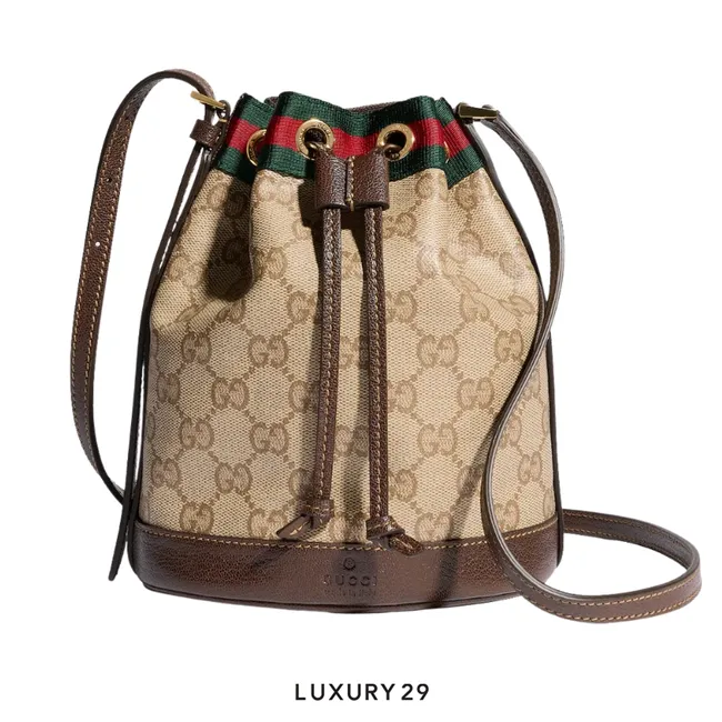 Gucci  Mini bucket bag with Web Brown
