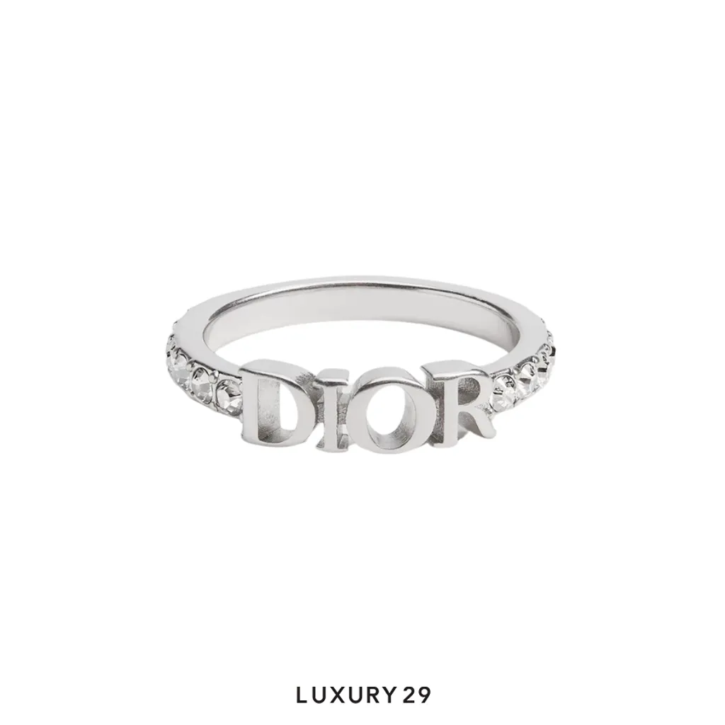 Dior evolution Ring Silver-Finish Metal and Sparkling Crystals(S, Silver)