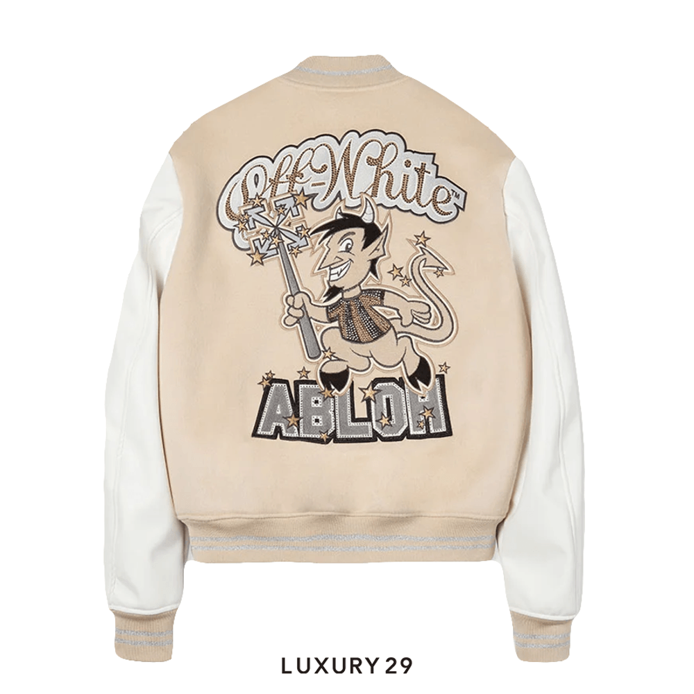 Off-White C/O AC Milan Varsity Jacket(XL, Neutrals)