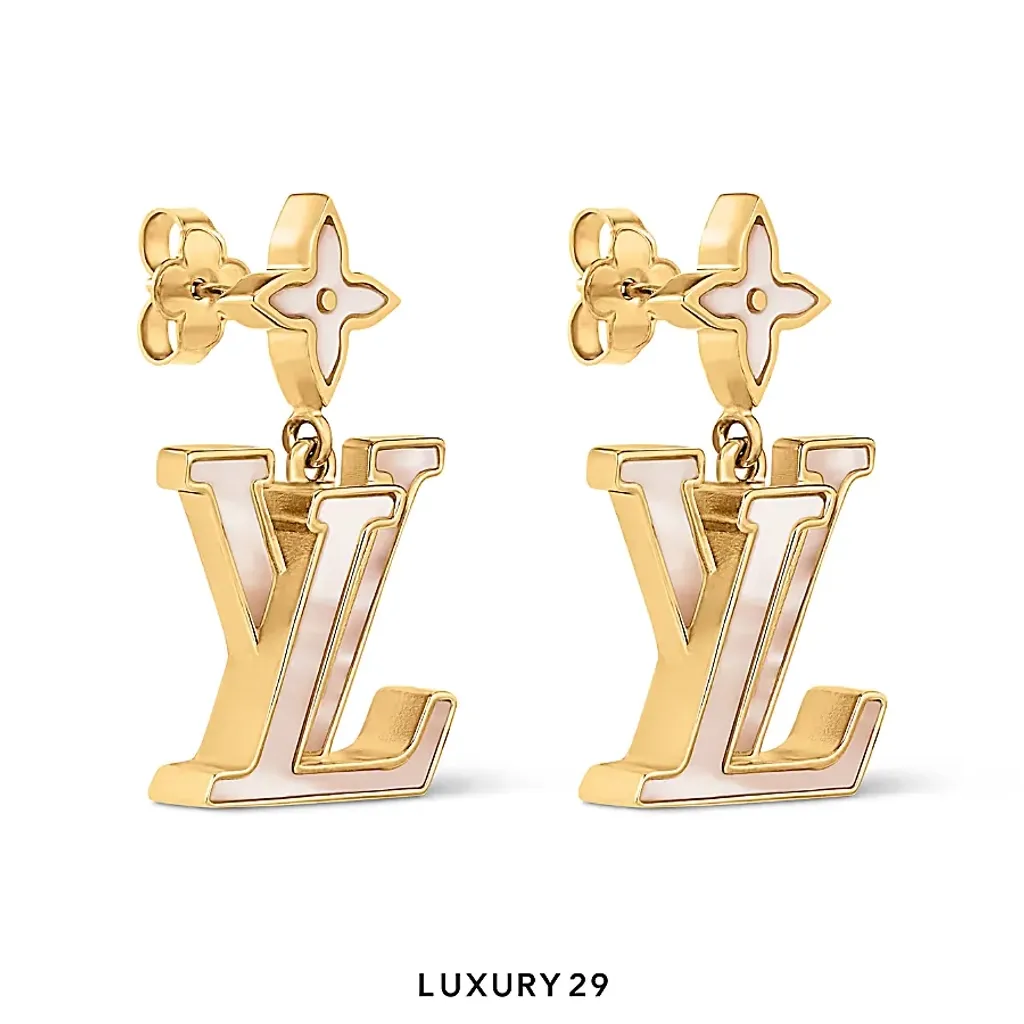 Louis Vuitton LV Lady LV Pearlescent Earrings Pink gold(Free Size, Gold)