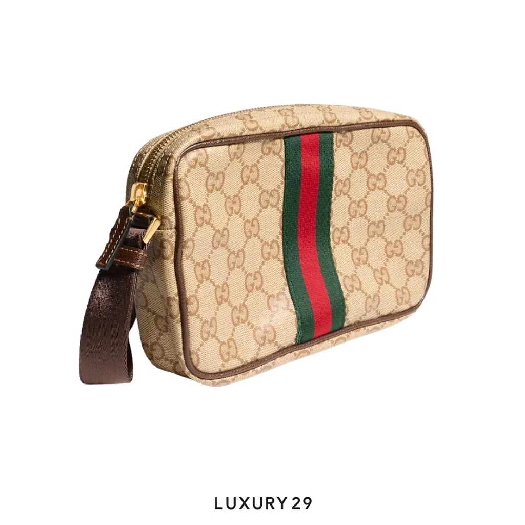 Gucci GG mini bag with Web Brown(Small, Brown)