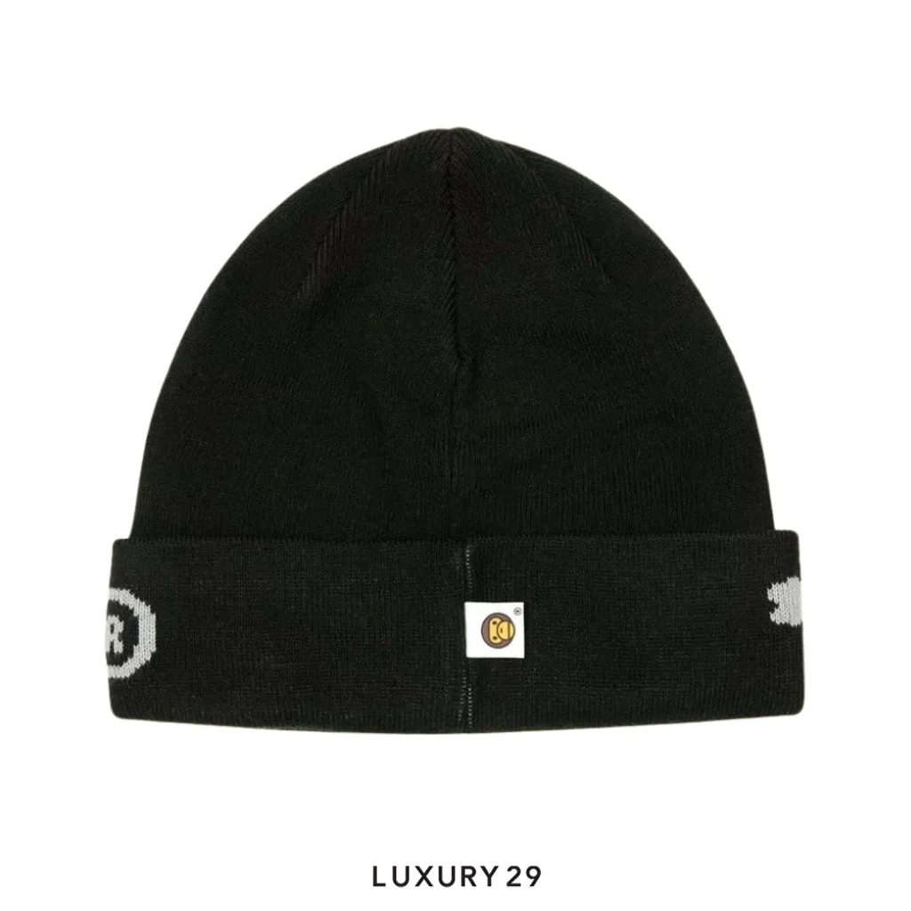 A Bathing Ape BABY MILO Beanie Knit Cap Black(Free Size, Black)
