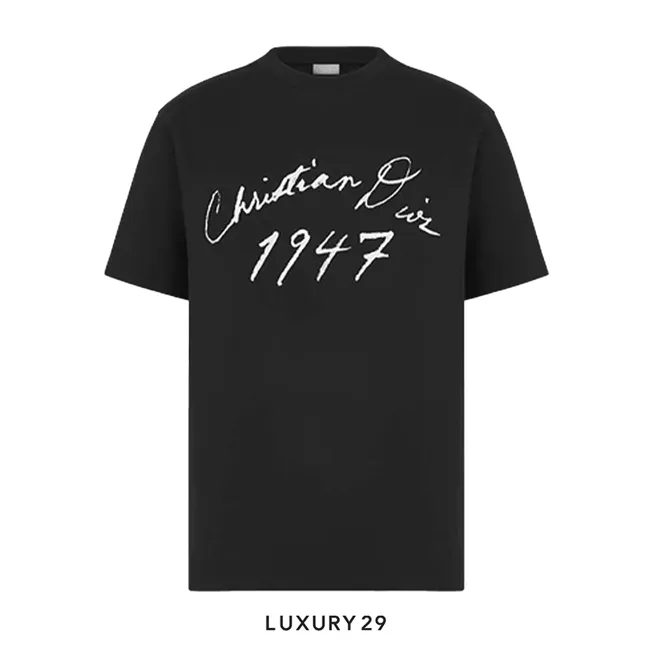 Dior Relaxed-Fit T-Shirt Black Cotton Jersey Handwritten