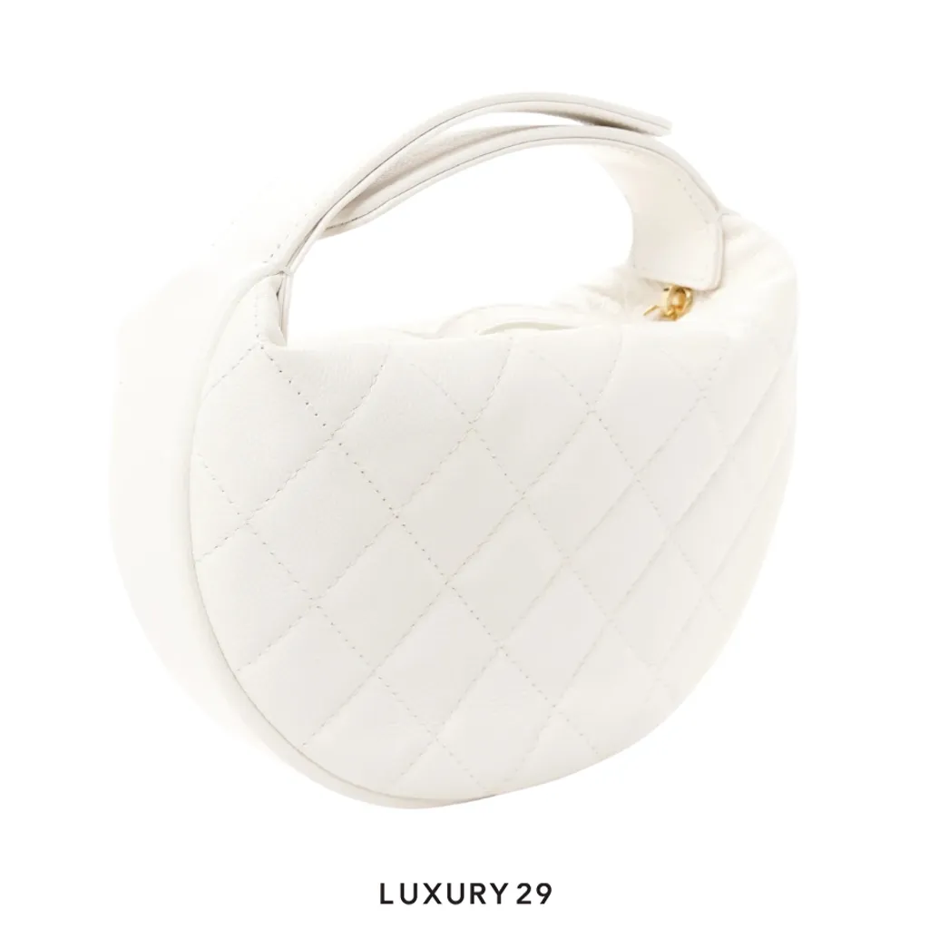 Chanel Matelasse AP3467 White Caviar Skin Handbag Gold hardware(Small, White)