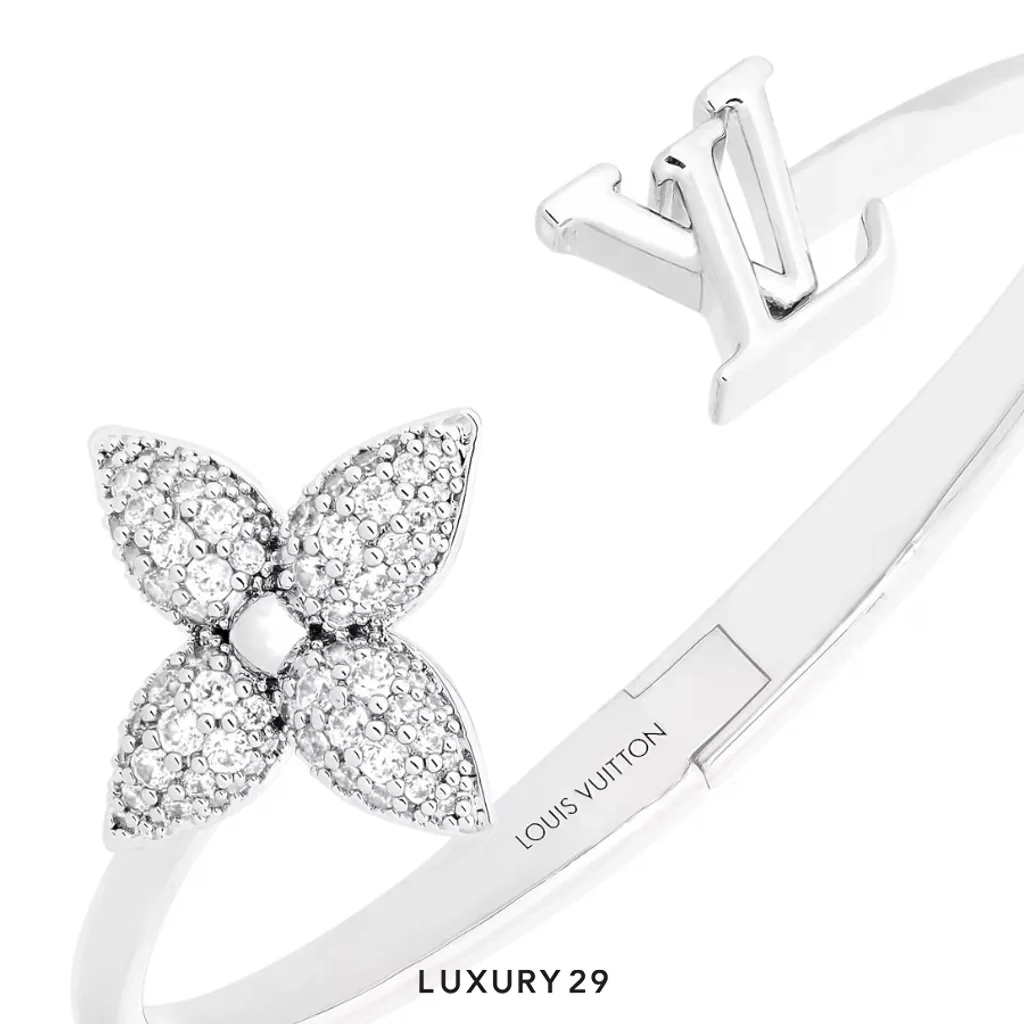 Louis Vuitton LV Louisette Signature Strass Bracelet S00(Medium, Silver)