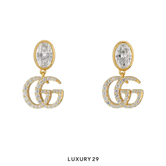 Gucci GG Marmont crystal earrings Gold